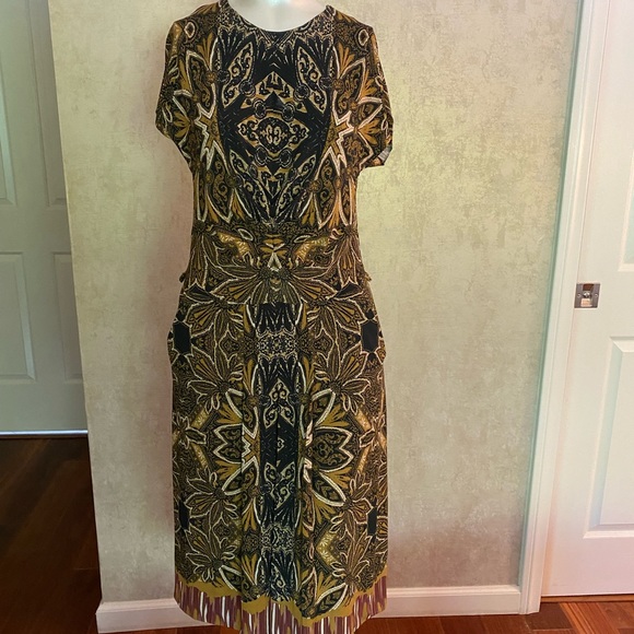 Etro Multicolor Short-Sleeve Midi A-Line Dress - Picture 1 of 9